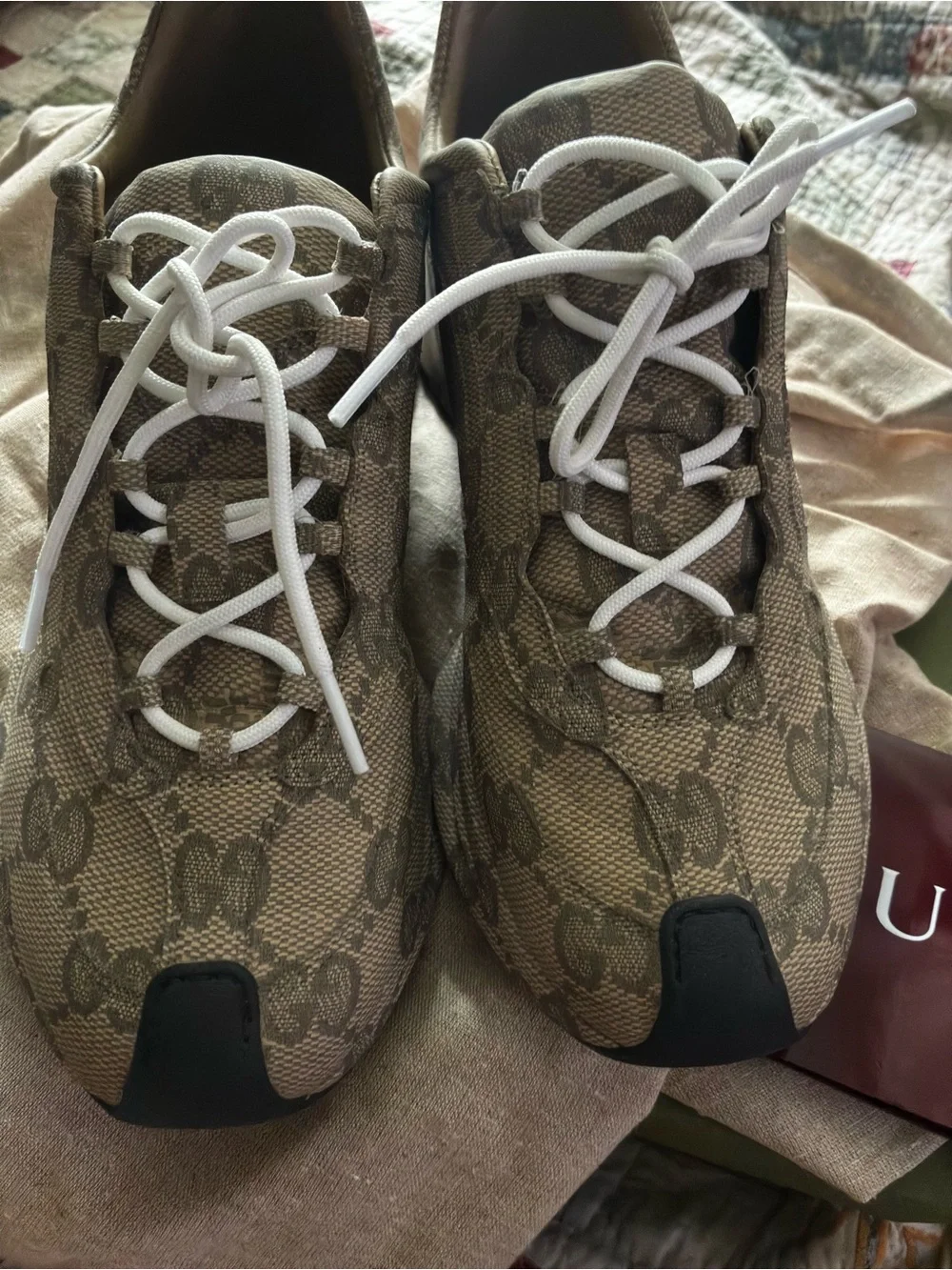 Gucci Brown Monogram Low-Top Sneakers